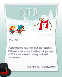 Image of Business Christmas Holidays eCard with Snowman and Kids
